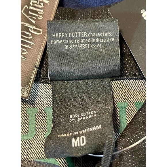 Harry Potter Slytherin Sz M Denim Jean Jacket Dark Gray/Black Hot Topic NEW - Picture 10 of 15